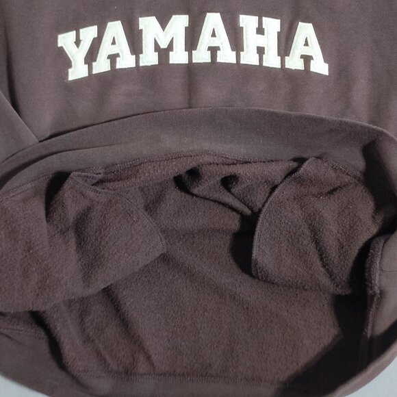 Yamaha Level Wear pull over hoodie thick fleece men's size XL brown loose fit - Picture 6 of 10
